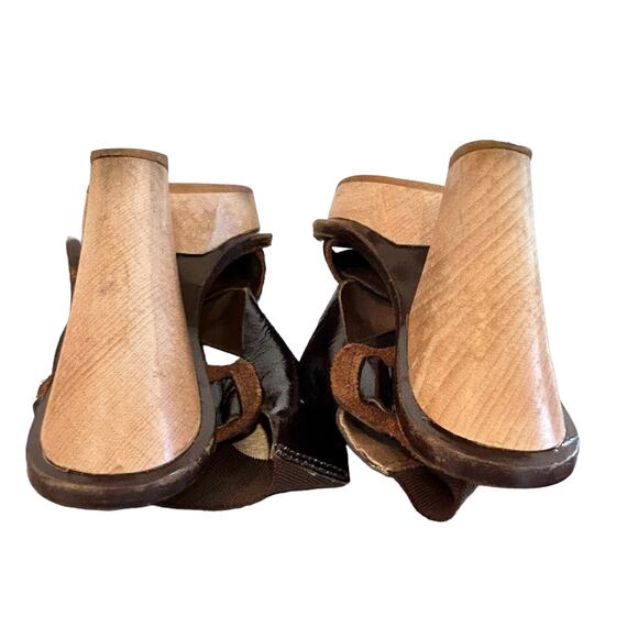 Marni Platform Heels Size 37 EU 7 US Brown‎ Patent Leather Slingback Authentic - Picture 12 of 16